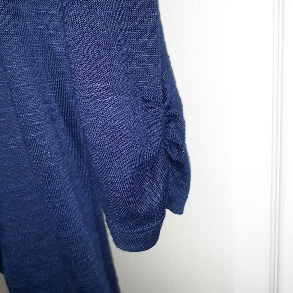 Navy Blue 3/4 Length Sleeve Cardigan - Picture 2 of 3